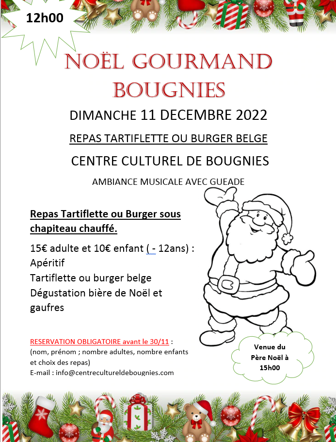 Invitation Noël Gourmand Bougnies