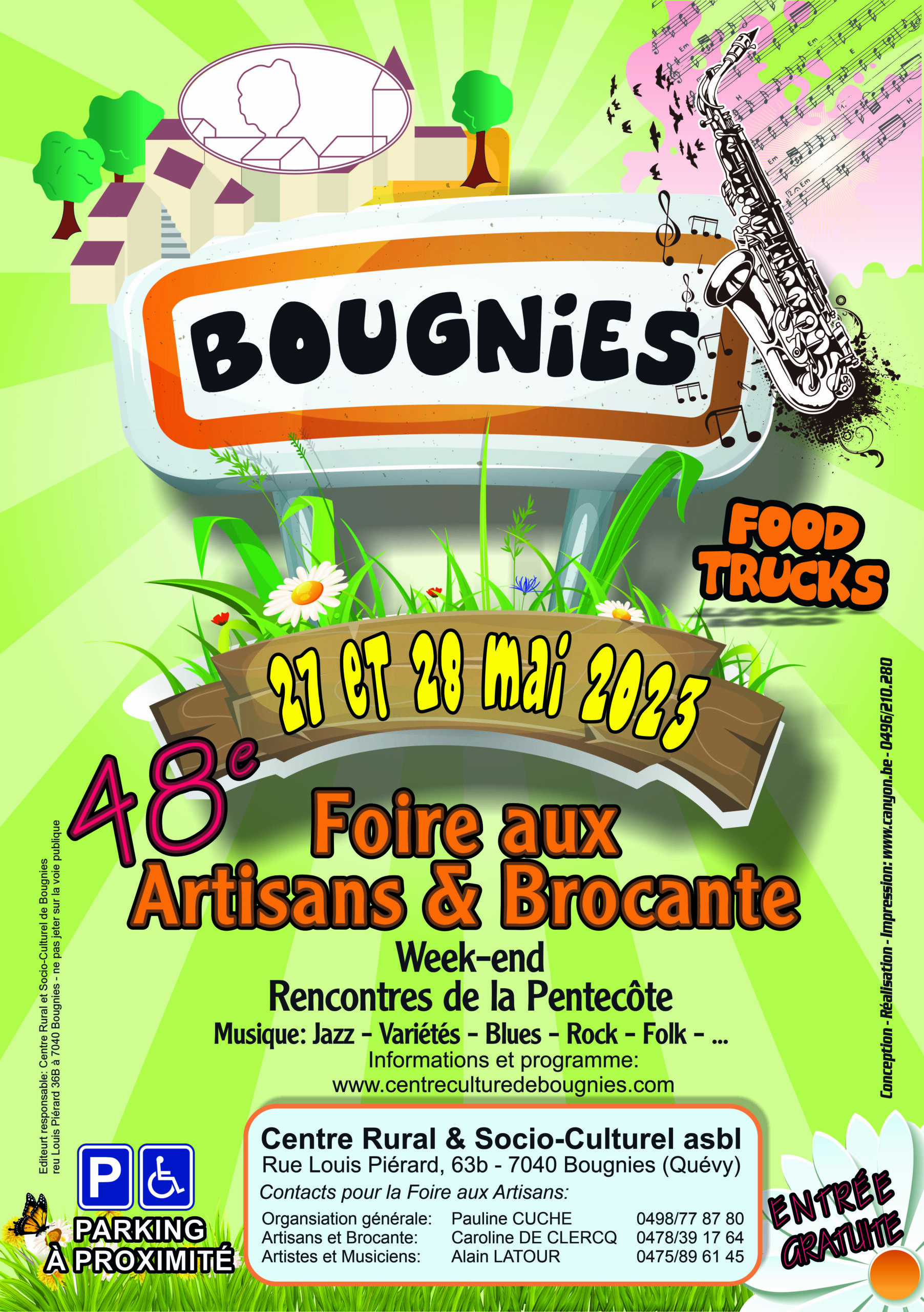 Affiche recto Bougnies foire aux artisans 2023